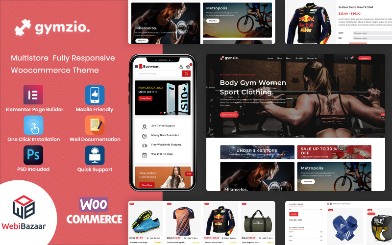 Gymzio - WordPress-Theme für Fitness, Fitnessstudio und Sportbekleidung