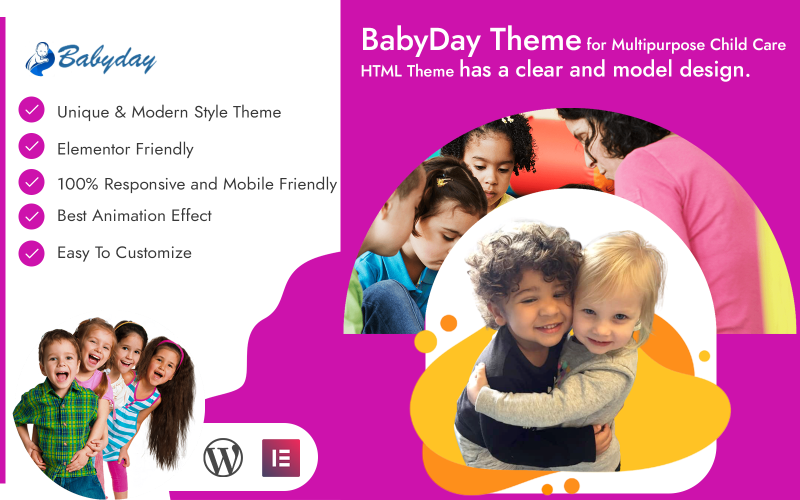 Thème Wordpress pour la garde d'enfants Babyday