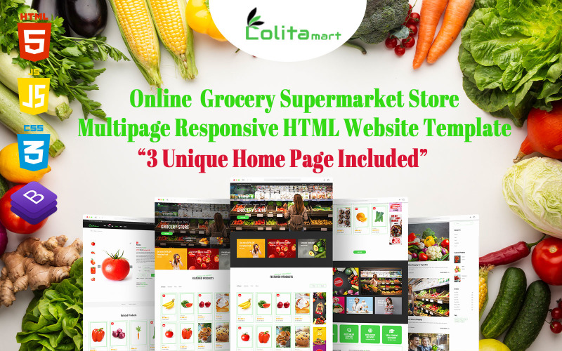 lolitmart -在线杂货店超市多页响应式HTML网站模板