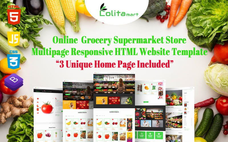 Lolitamart -在线超市超市响应html网站模板与多个页面