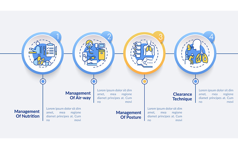 Respirační rehabilitace vektorová infografika šablona