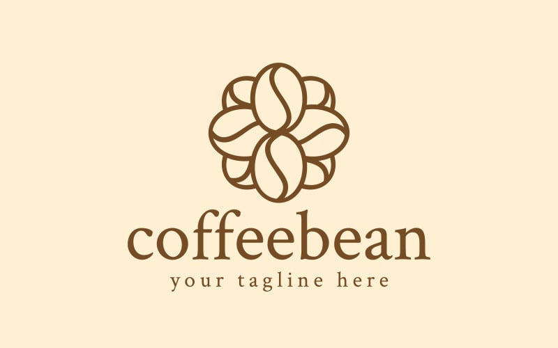 花卉装饰咖啡豆标志