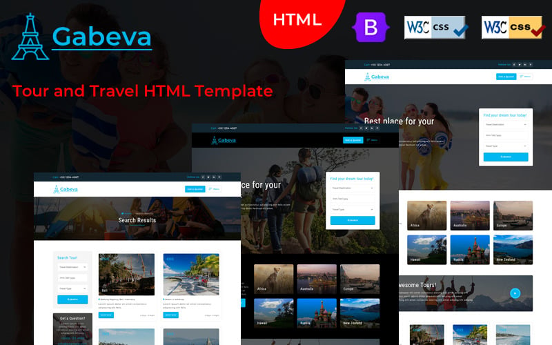 Gabeva - HTML模板旅游和旅行