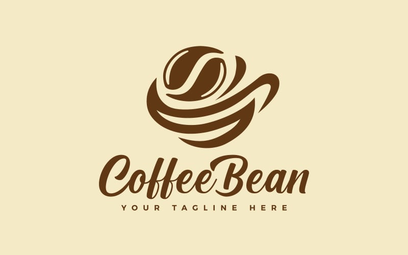Kaffeetasse mit Bohnen-Logo-Design