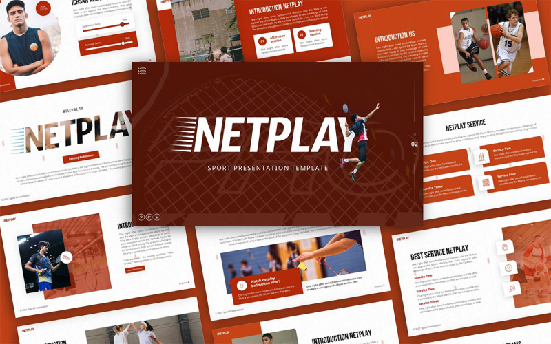 Plantilla de presentación de PowerPoint multipropósito Netplay Sport