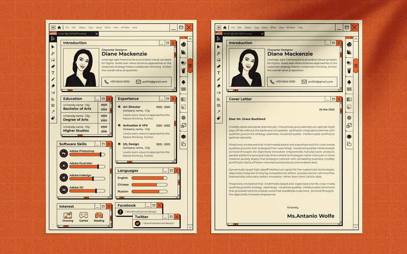 Modelo Curriculum Vitae Diseñador de Personajes