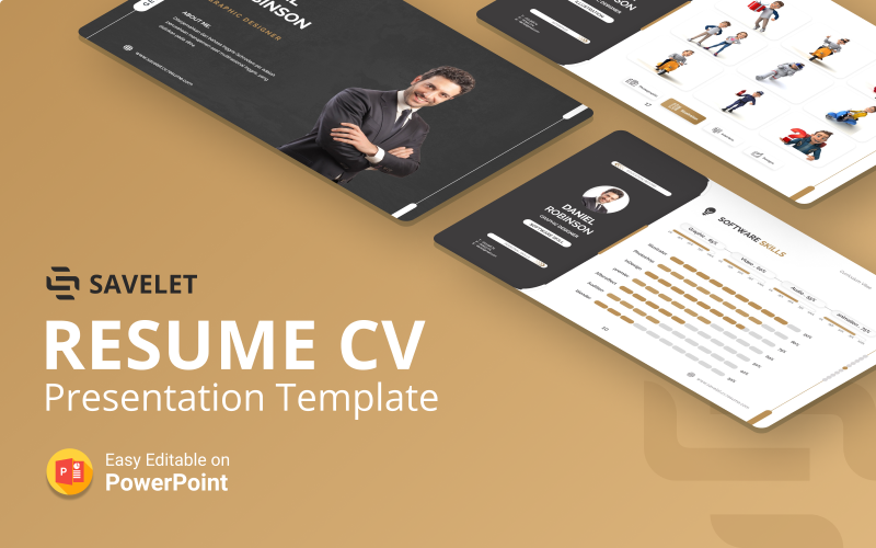 Savelet - CV CV PowerPoint-presentatiesjabloon