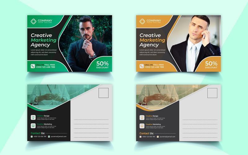 Corporate Identity Business Postkartenvorlage Einfaches Design und Vektor-Template-Design