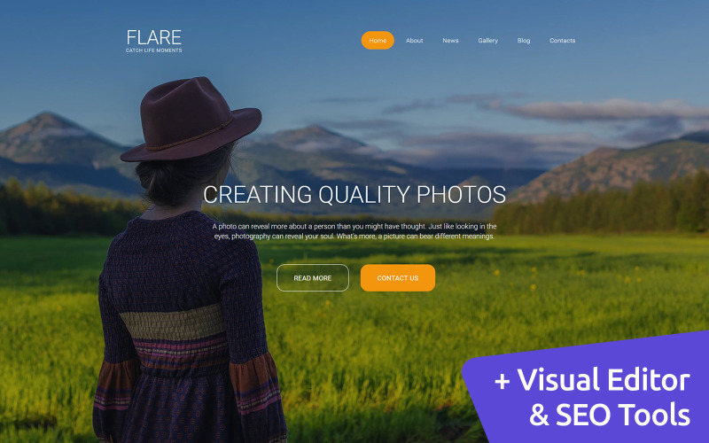 Flare -照片库照片库网站由MotoCMS 3开发网站创建者