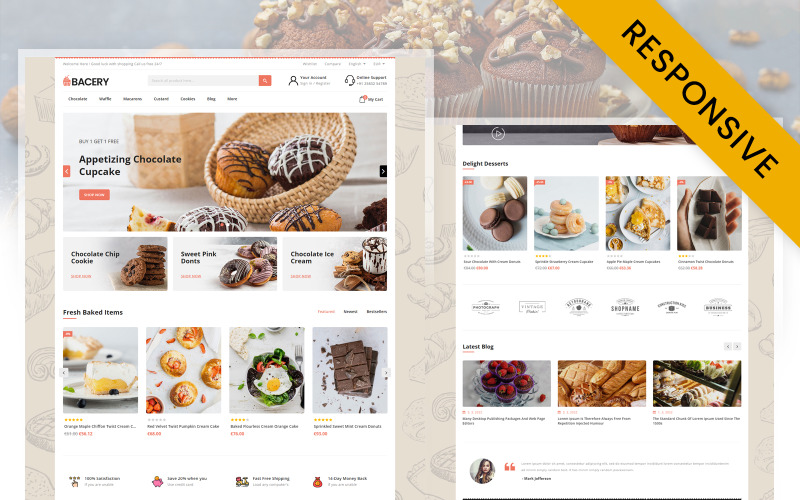 Bacery - Bäckerei & Konditorei Prestashop Responsive Theme