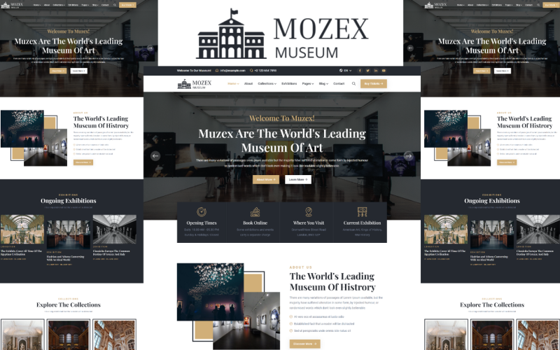 Mozex - HTML5-sjabloon voor musea en kunstenaars