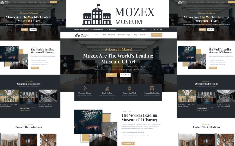 Mozex -博物馆和艺术家HTML5模板