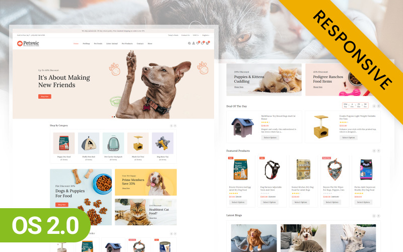 Petsnic - Thème responsive Shopify 2.0 pour animaux de compagnie