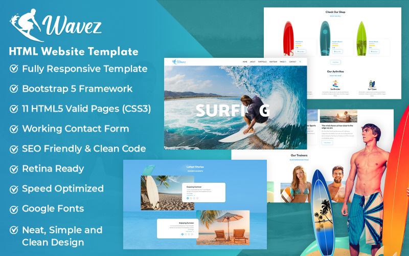 Wavez - Modelo de Site HTML5 Surfando