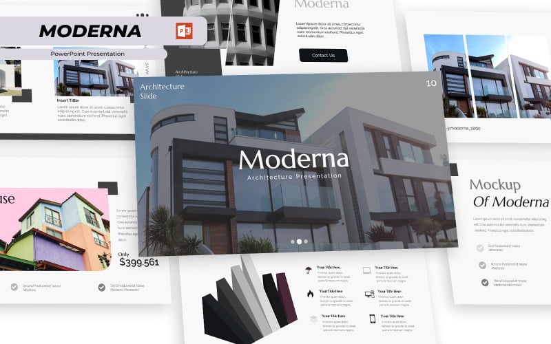 Moderna - Architektury Szablon prezentacji PowerPoint