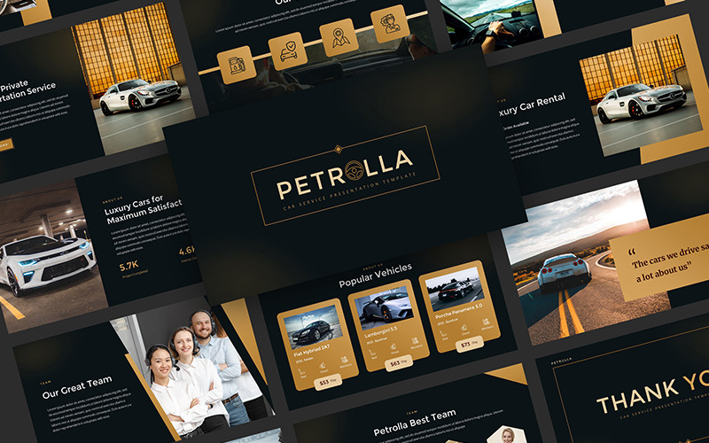 Petrolla - Car Service PowerPoint prezentační šablona