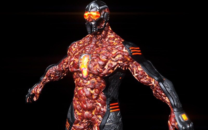 MechOrg Humanoid Cyborg Creature Rigged 3D角色