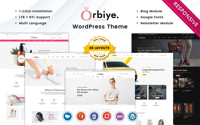 Orbiye — тема многоцелевого мегамагазина Woocommerce