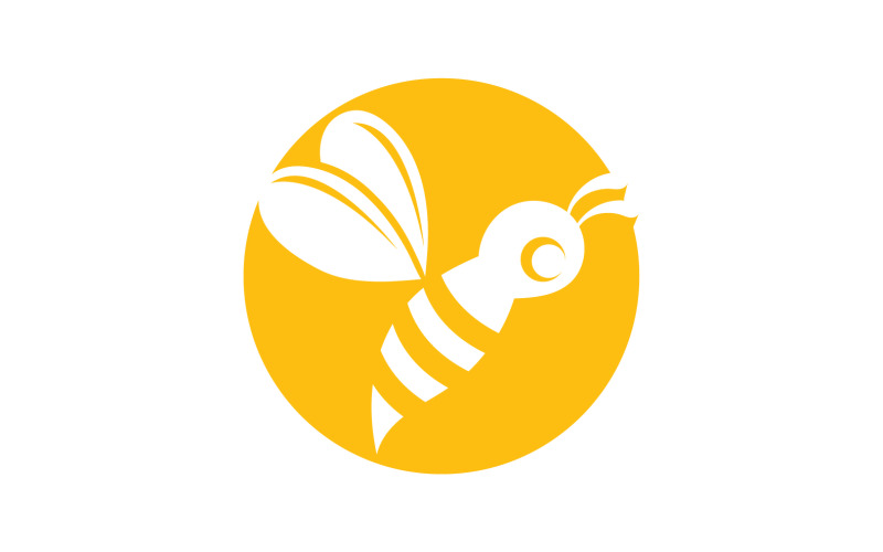 Bee Honingraat Logo Animal Vector V12