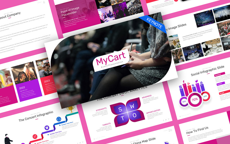Keynote-sjabloon voor MyCart-evenementplanner