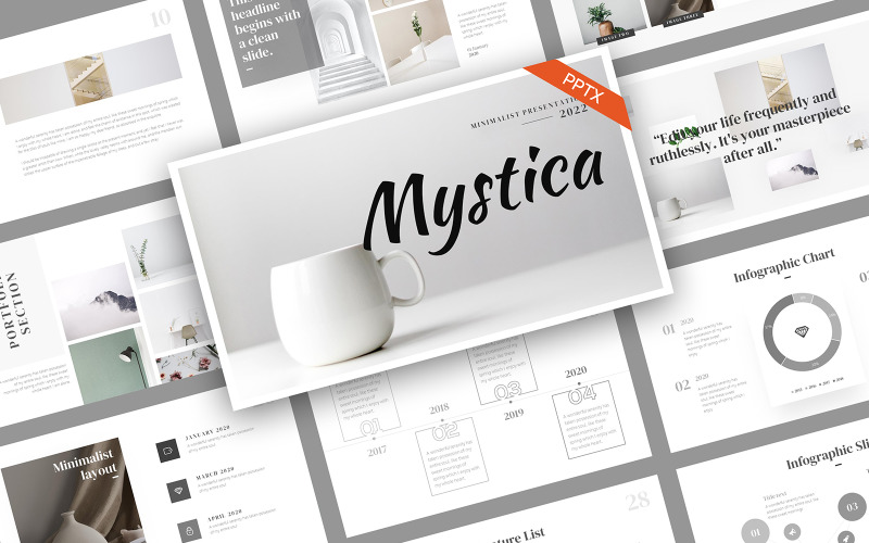 Mystica minimalistische PowerPoint-Vorlage