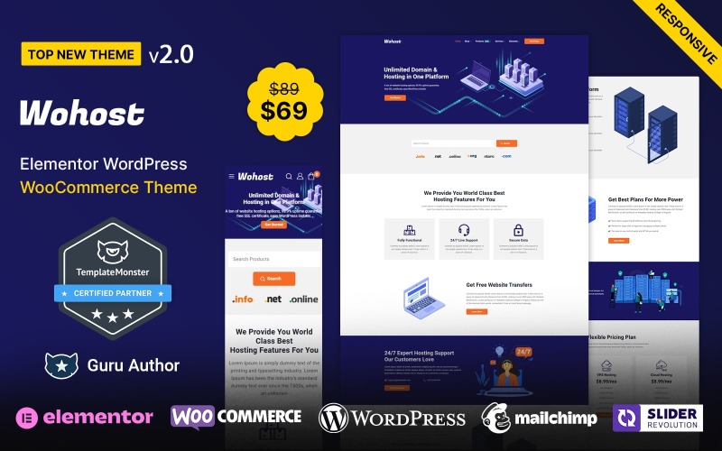 Wohost - тема для веб-хостингу WordPress