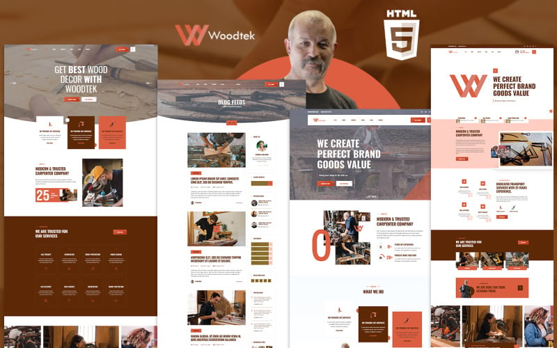 Woodtek Carpenter & 工匠HTML5网站模板