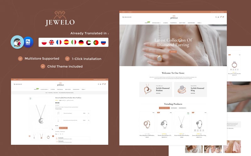 Jewelo – Ékszerek és kiegészítők Többcélú, érzékeny Prestashop üzlet