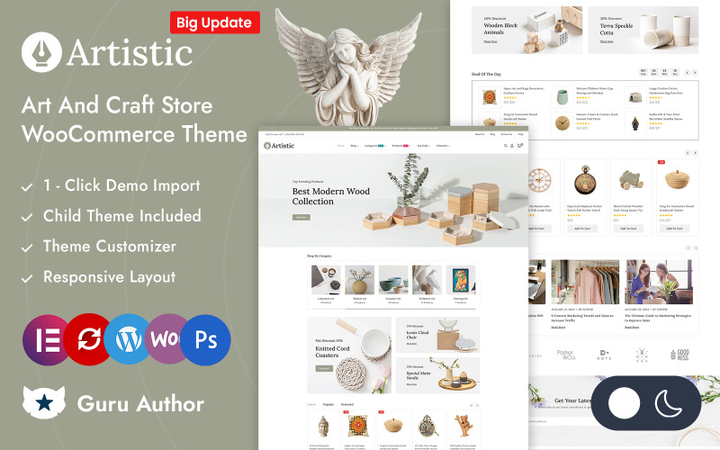 Artistic - Магазин предметов искусства и ремесел Elementor WooCommerce Responsive Theme