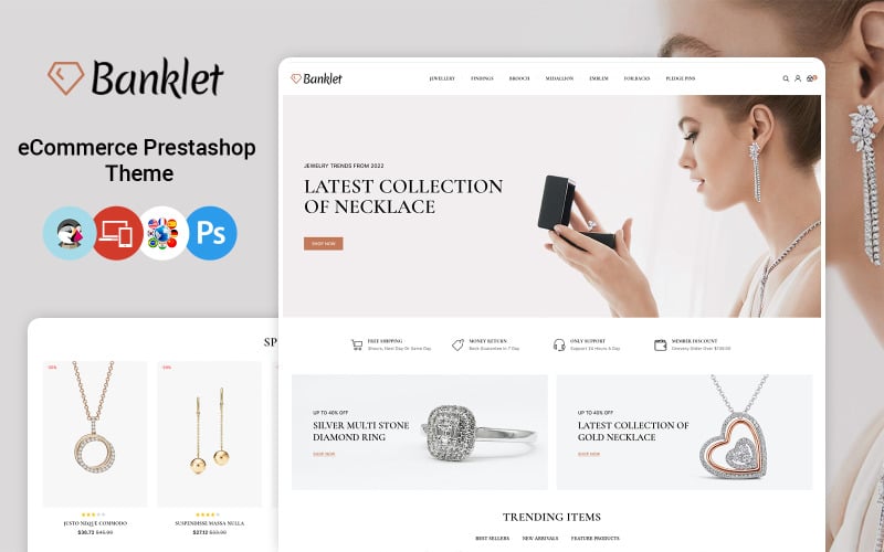 Banklet - PrestaShop Theme für Schmuck und Accessoires