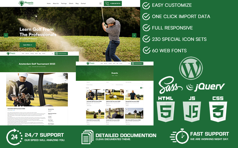 Phoenix - Tema de WordPress para club de golf