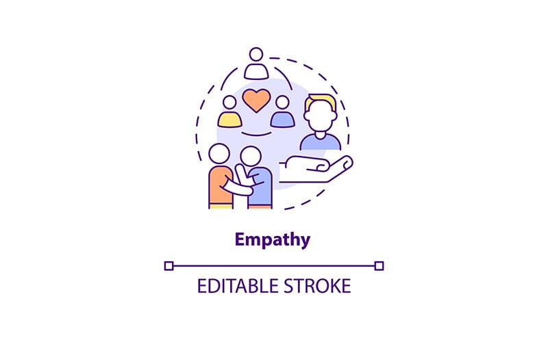 Empathie dunne lijn concept icoon