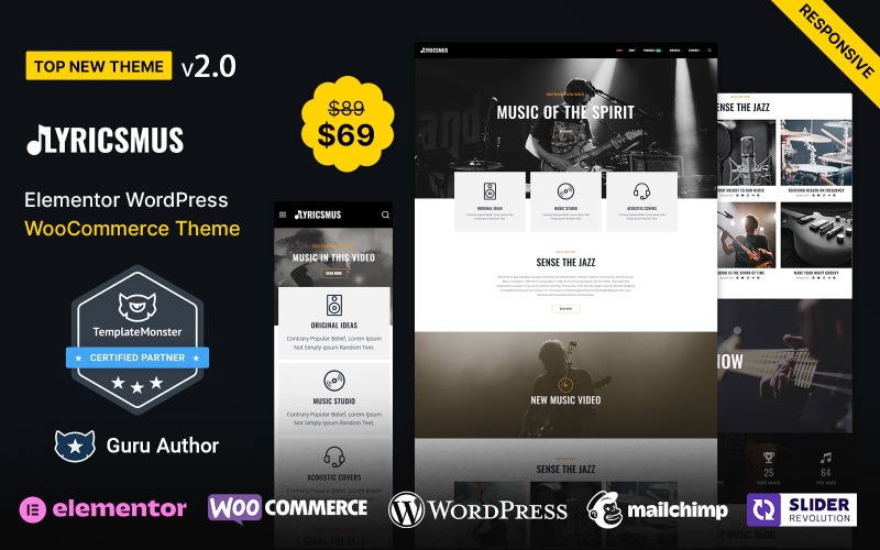 Lyricsmus - Müzik WordPress Teması