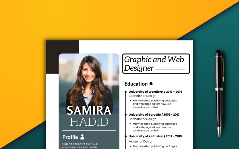 SAMIRA HADID - Nowoczesny szablon CV