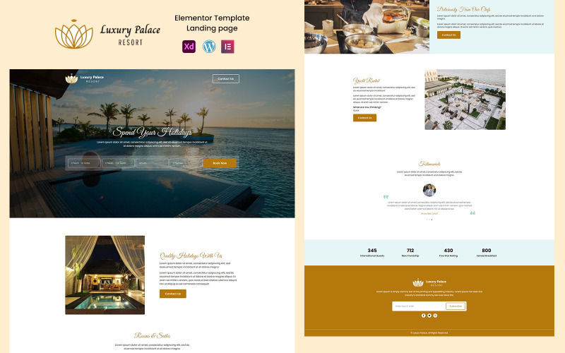 Luxury Palace - Urlaub und Resorts Elementor Template