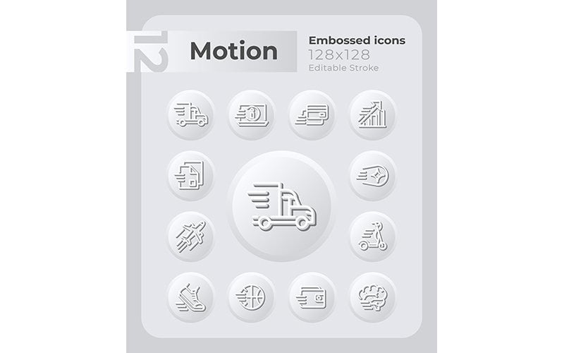 Motion Embossed Icons Set