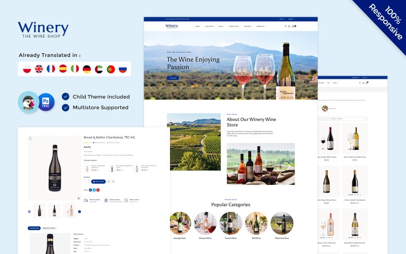 Winery - Likiery, Vinery Wielozadaniowy Responsywny sklep Prestashop