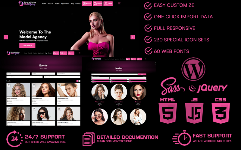 Beautifulen - modelovagentura WordPress