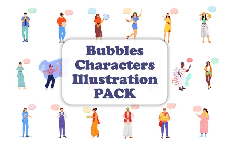 Bubbles Characters Illustration Bundle