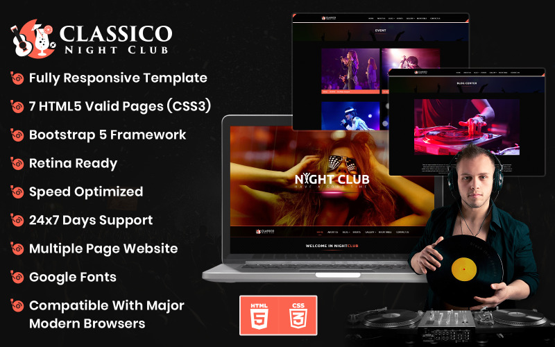 HTML-шаблон Classico Night Club