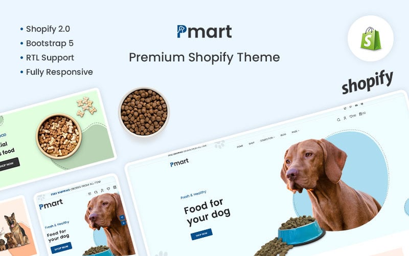 Pmart - The Pets & 食品溢价Shopify主题