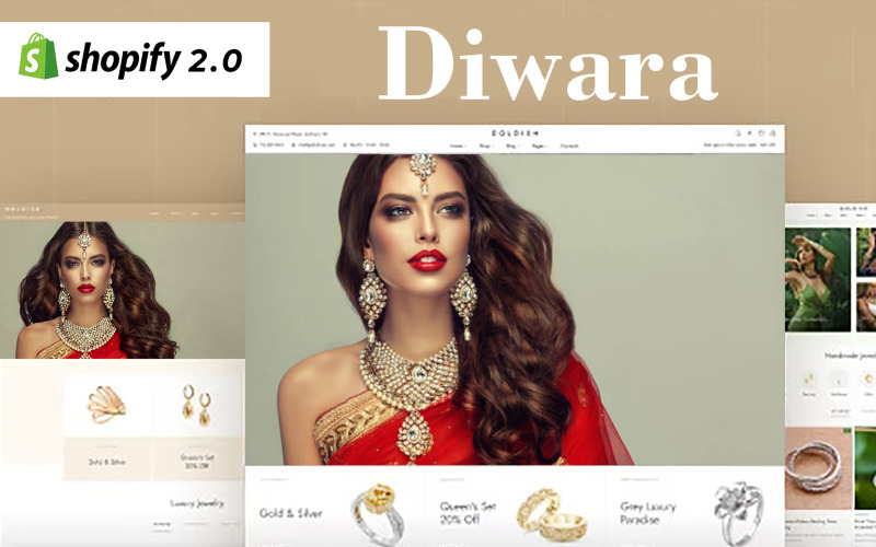 Багатоцільова тема Shopify Diwara – магазин ювелірних виробів