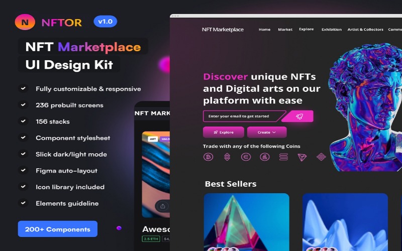 NFTOR v1.0 - NFT 市场 UI 工具包
