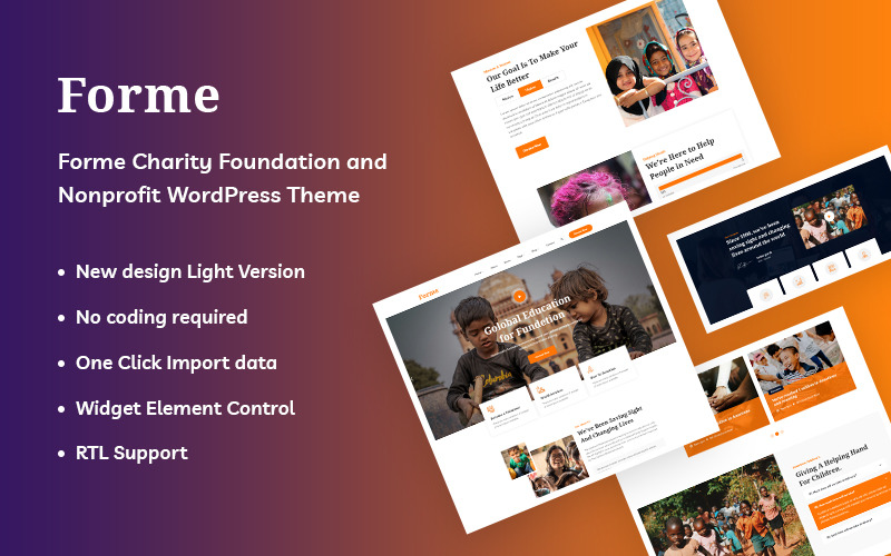 Forme - благодійний фонд і некомерційна тема WordPress