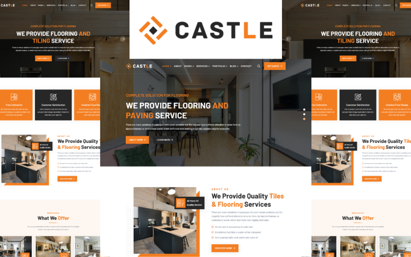 Castelo - Modelo HTML5 de Pavimentação, Azulejo, Serviços de Pavimentação