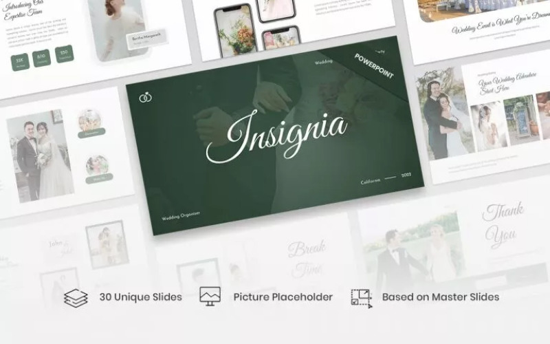 Insignia – PowerPoint-mall för bröllopsarrangör
