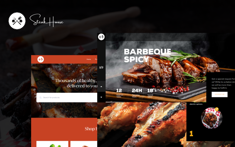 Steakhouse Restaurant Bakery Hotellbokning och Woocommerce Theme