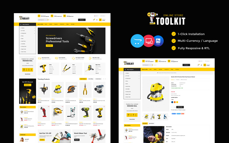 Toolkit -突出主题Opencart Mega工具超级商店