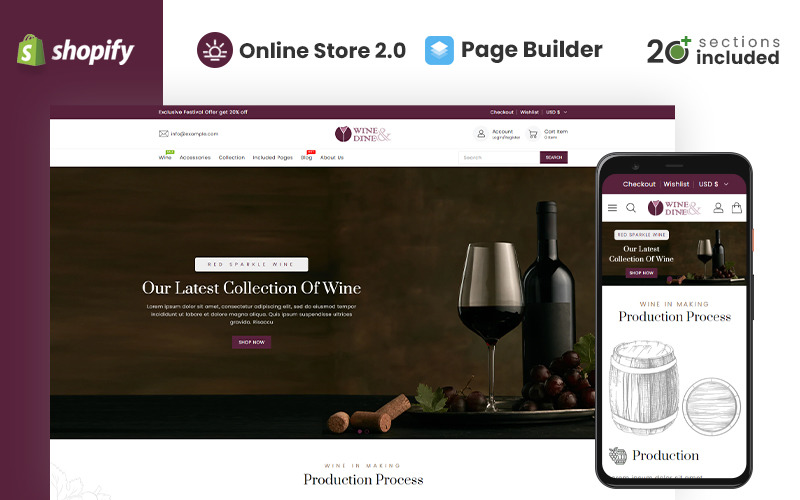 Wine&Dine Duyarlı Shopify Teması