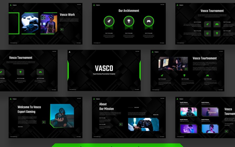 Vasco - Esport Gaming Powerpoint-sjabloon